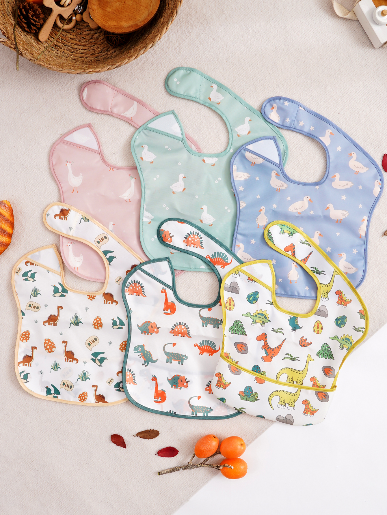 Baby Food Equipment - 3 Pack Baby Bibs with Reversible