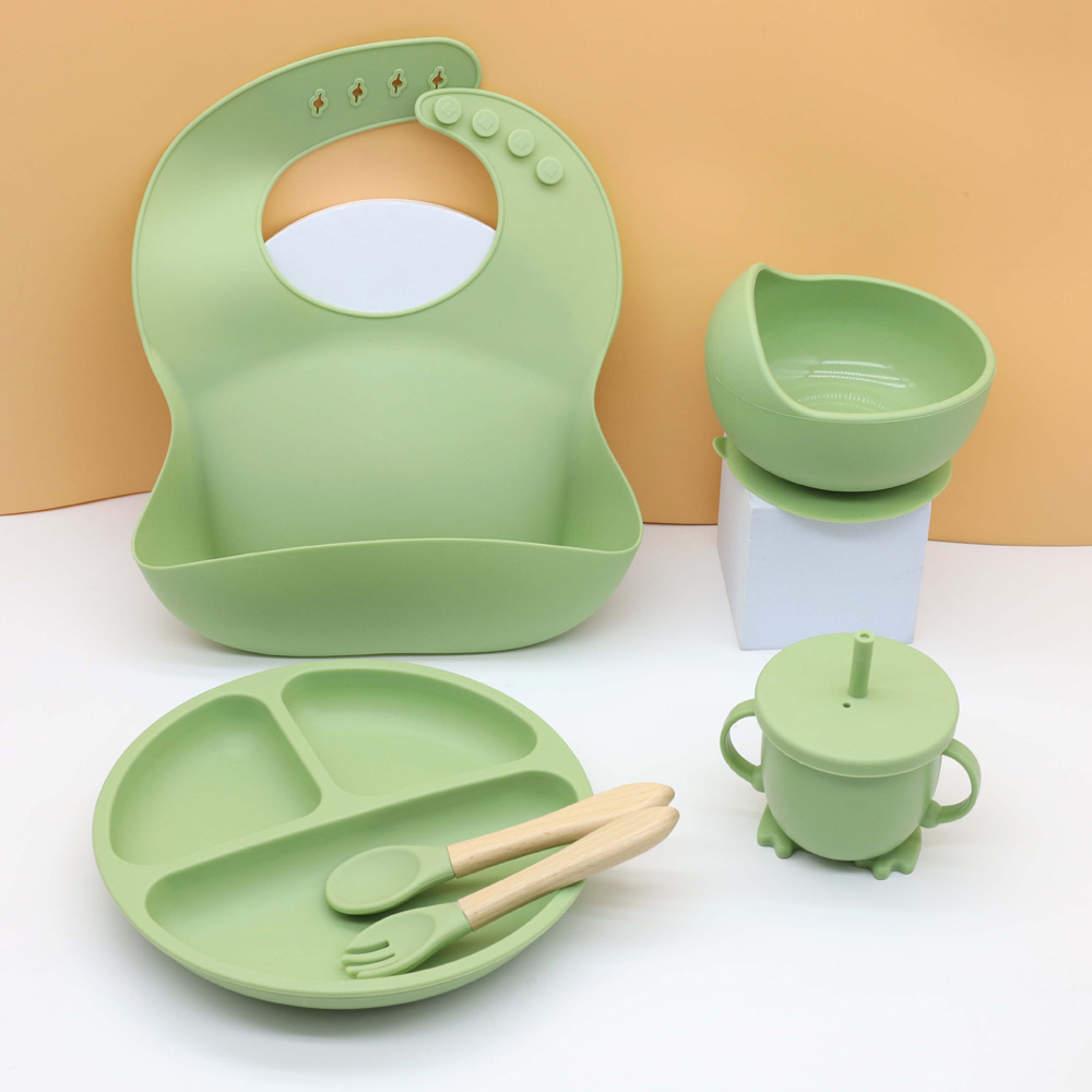 Baby Food Equipment - Hot baby food tableware set bib