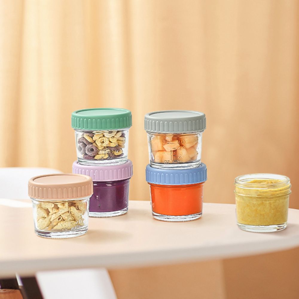 Baby Food Glass Jar - 6pcs Mason Jar Glass Baby Food