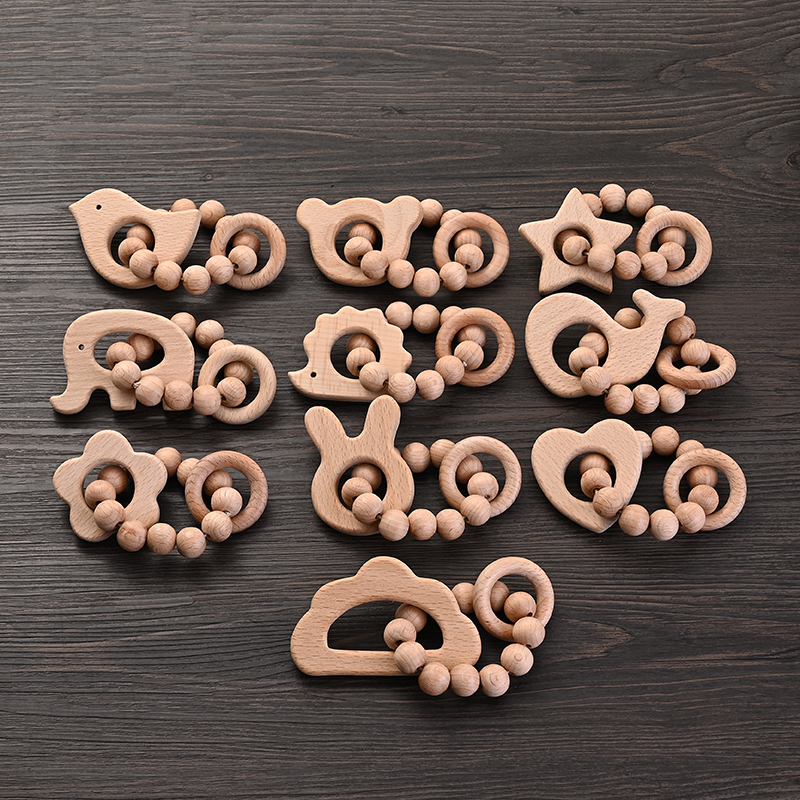 1Pcs Baby Wooden Teether Ring  - Baby Food Name recension och pris