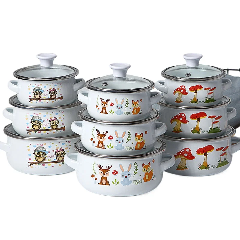 Mini Enamel Soup Pot with Lid, - Baby Food Healthy recension och pris