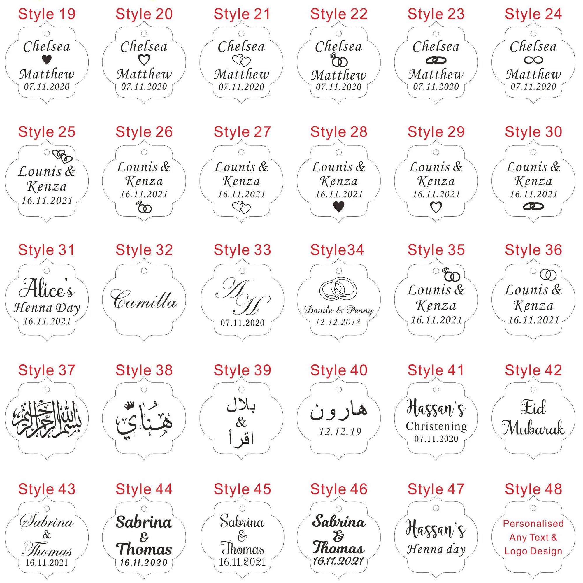 20/50/100Pcs Custom Wedding Pa - Baby Food Name recension och pris