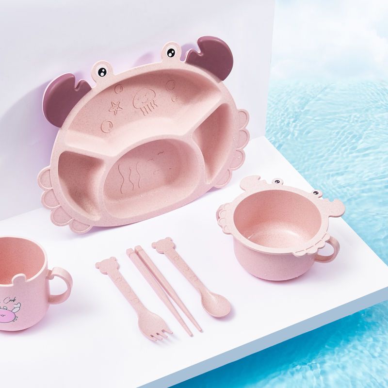 4/6pcsCrabs Children's Plates, - Baby Food Utensils Set recension och pris