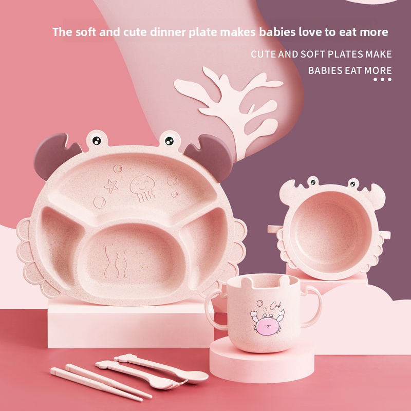 4/6pcsCrabs Children's Plates, - Baby Food Utensils Set recension och pris
