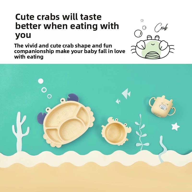 4/6pcsCrabs Children's Plates, - Baby Food Utensils Set recension och pris