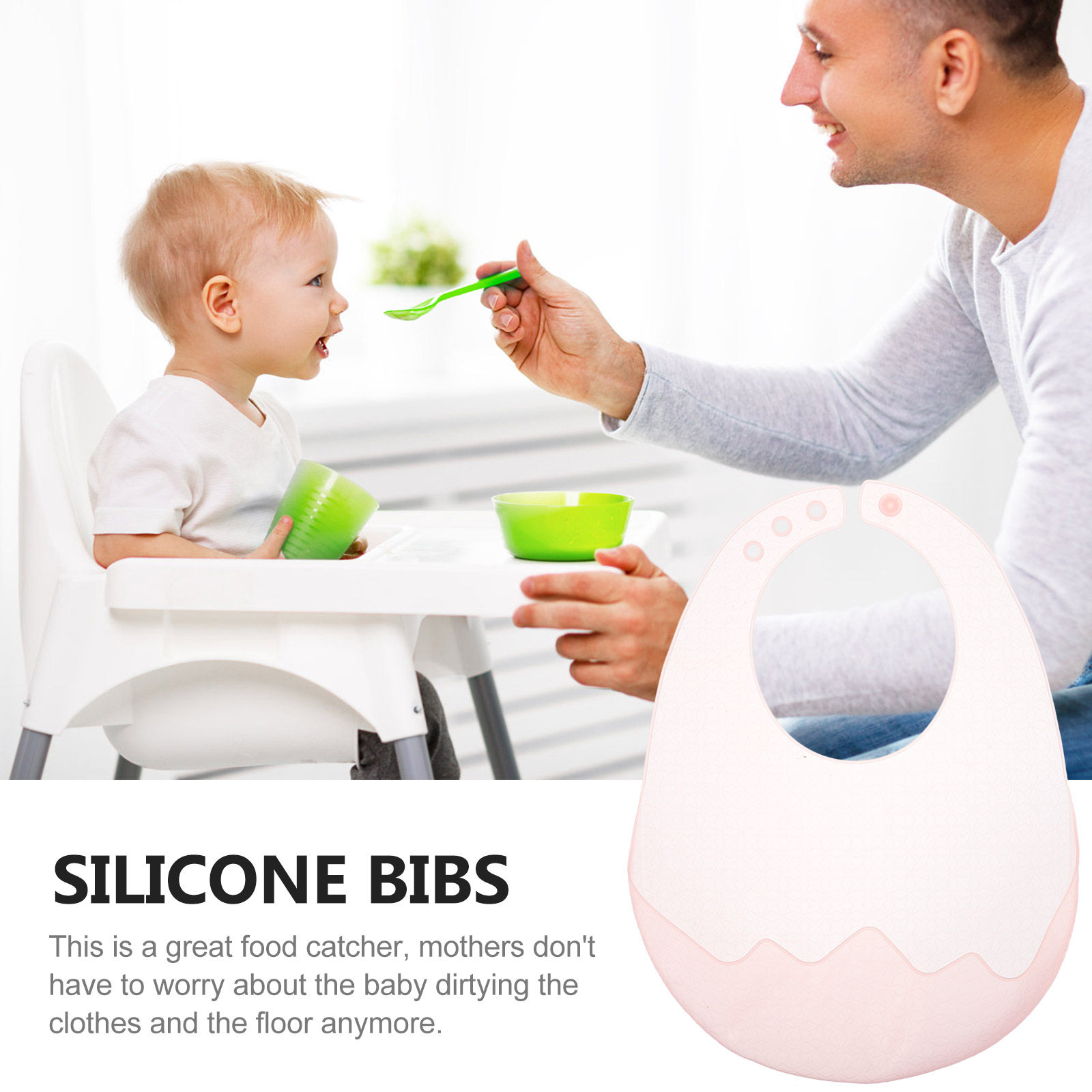 Silicone Baby Bib Newborn Droo - Dry Food Baby recension och pris