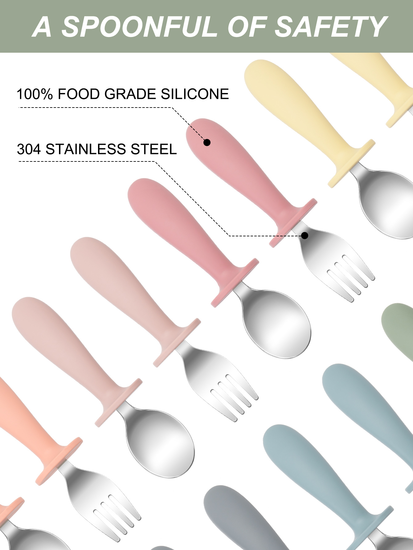 2PCS Stainless Steel Fork Spoo - Baby Food Utensils Set recension och pris