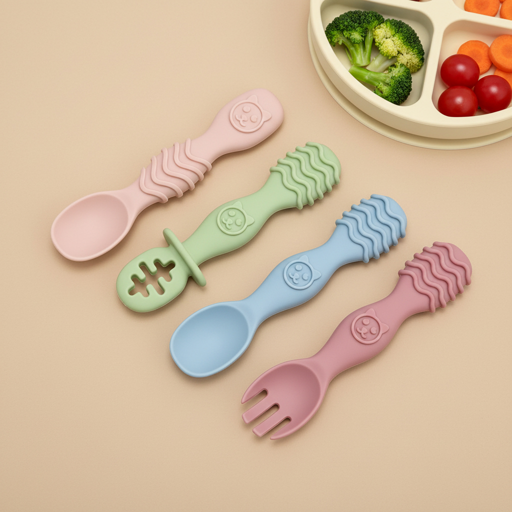 4pcs Baby Spoon & Fork Set, du - Self Feed Spoon recension och pris