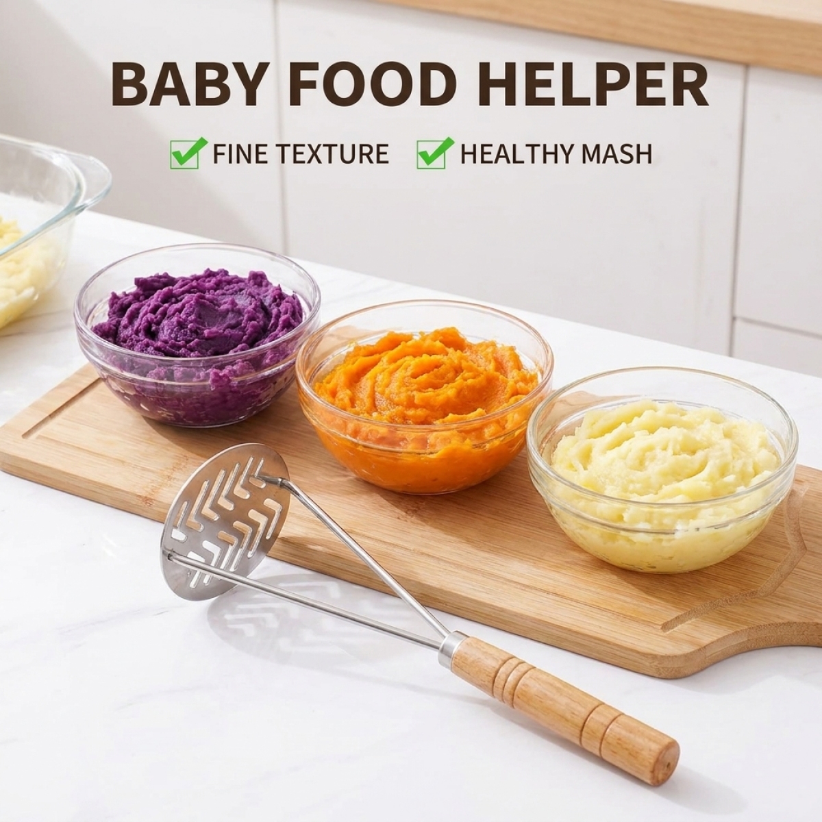 Stainless Steel Potato Masher  - Baby Food Healthy recension och pris