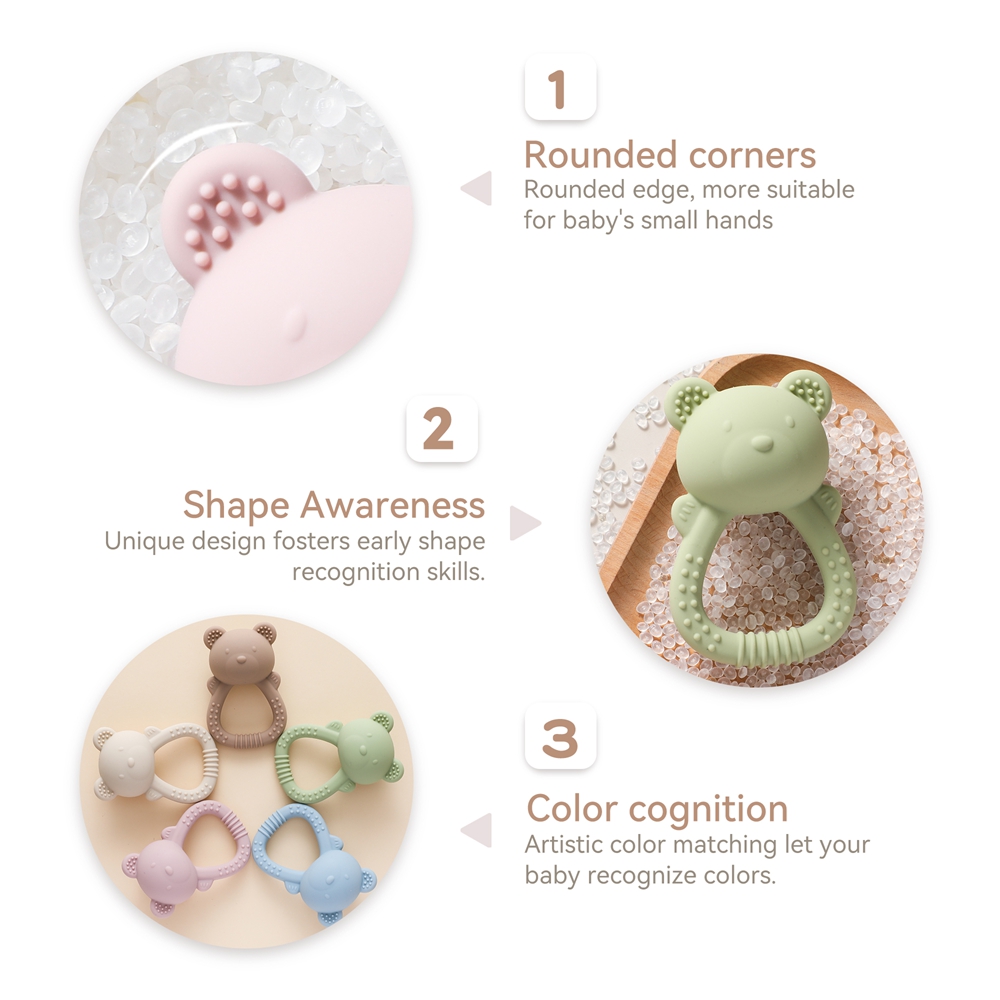 Baby Silicone Teether Bear Han - Baby Food Natural recension och pris