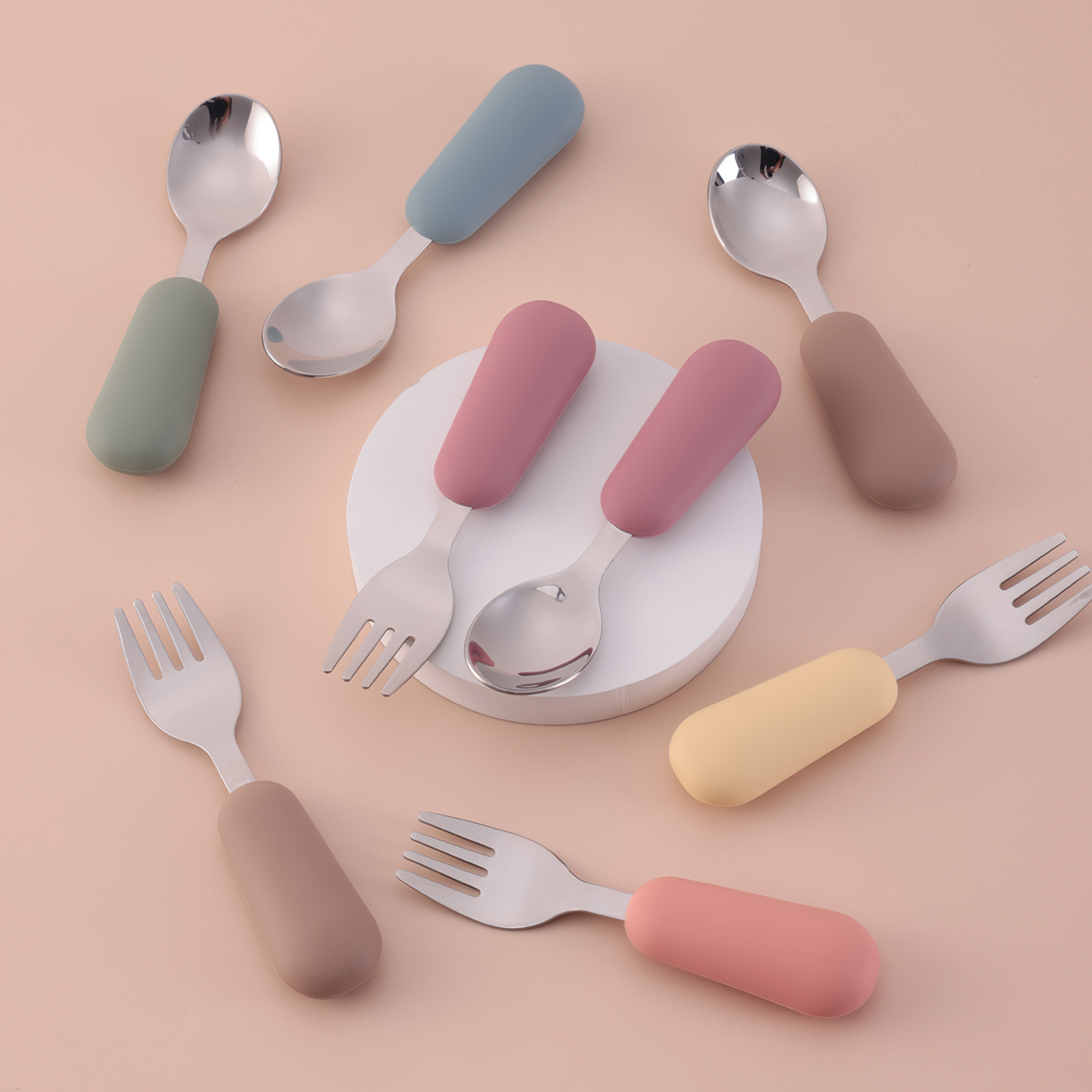 Color Kids 2PCS Stainless Stee - Baby Food Utensils Set recension och pris