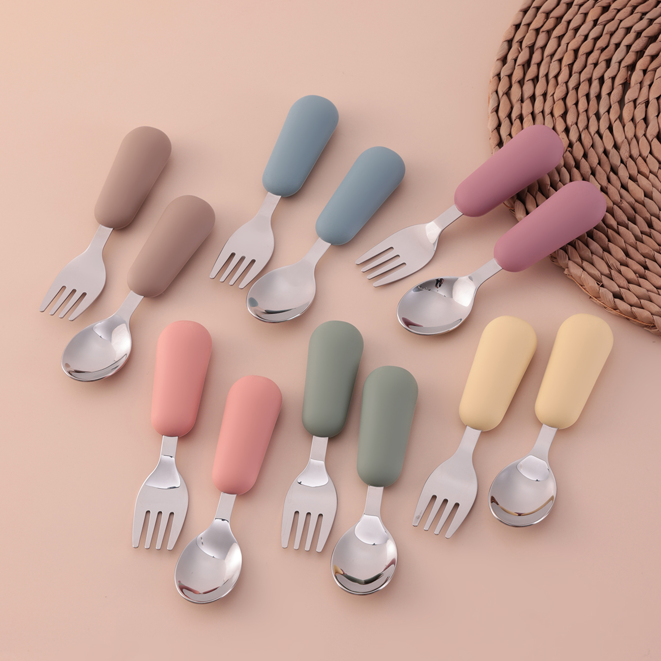 Color Kids 2PCS Stainless Stee - Baby Food Utensils Set recension och pris
