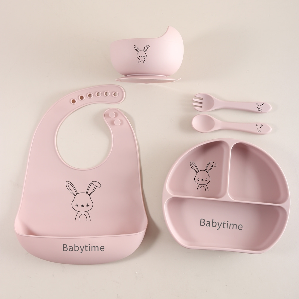5pcs Bunny Baby Utensils Set,  - Baby Food Utensils Set recension och pris