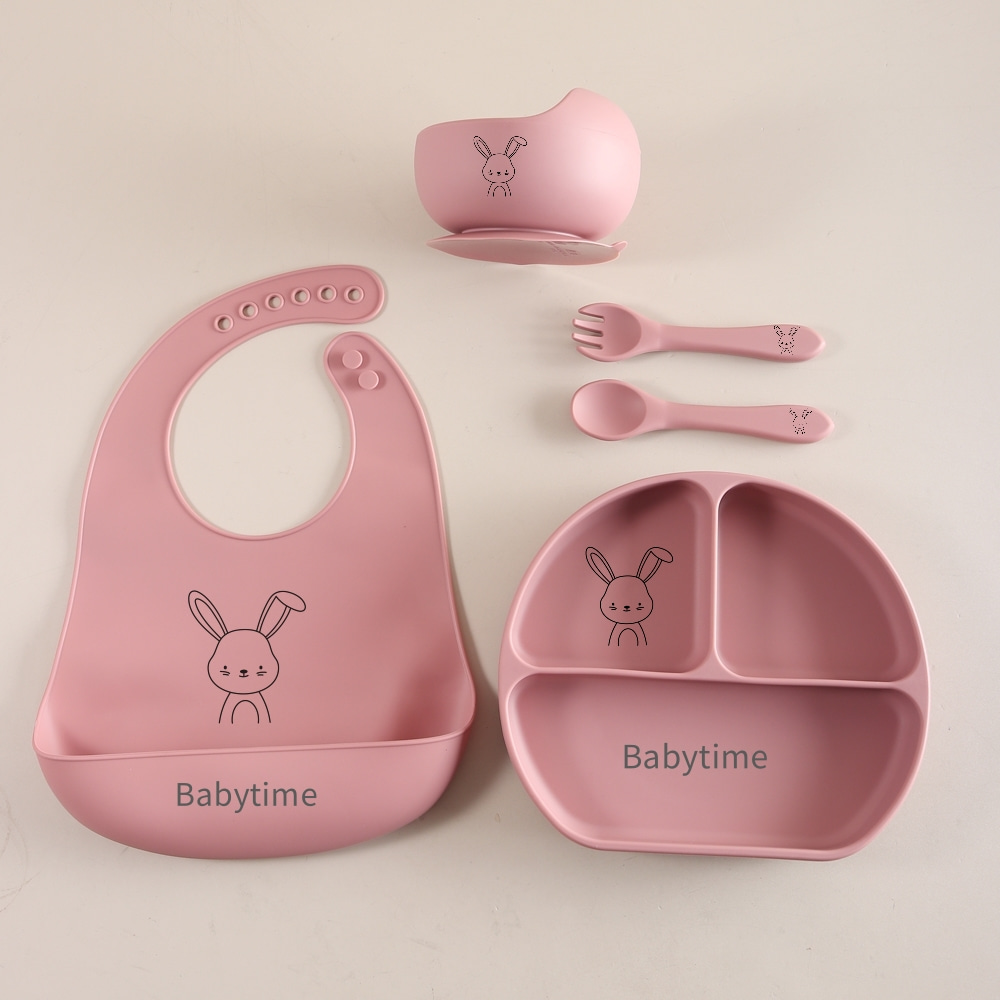 5pcs Bunny Baby Utensils Set,  - Baby Food Utensils Set recension och pris
