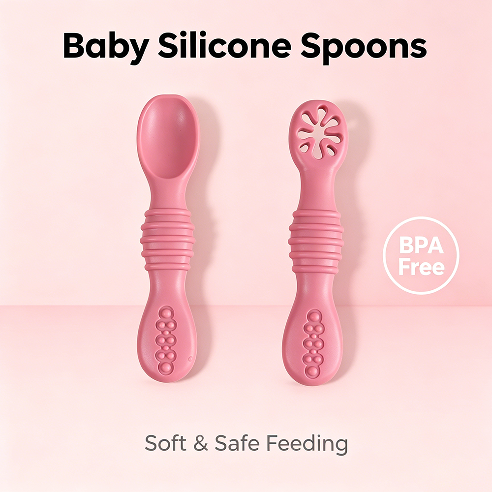 2PCS Silicone Baby Feeding Spo - Self Feed Spoon recension och pris