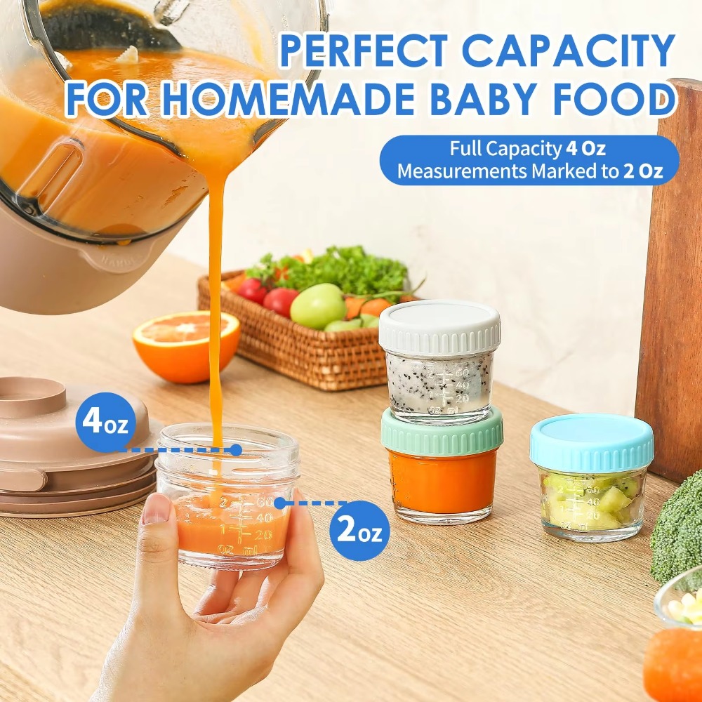 6pcs Multipurpose Glass Baby F - Baby Food Glass Jar recension och pris