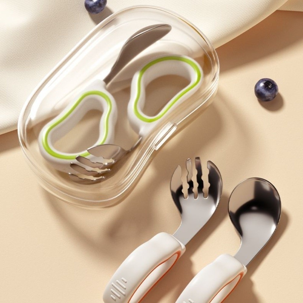Silicone Baby Fork and Spoon S - Self Feed Spoon recension och pris