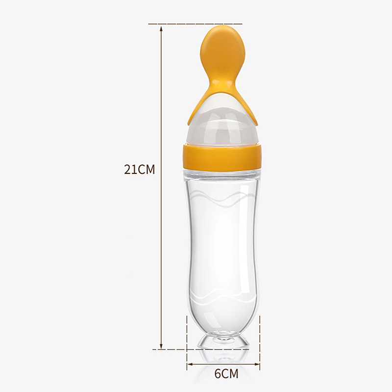 Squeezing Feeding Bottle Silic - Self Feed Spoon recension och pris