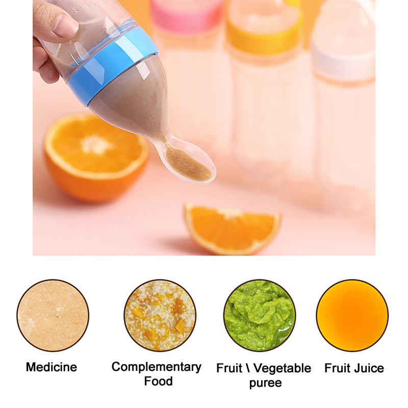 Squeezing Feeding Bottle Silic - Self Feed Spoon recension och pris