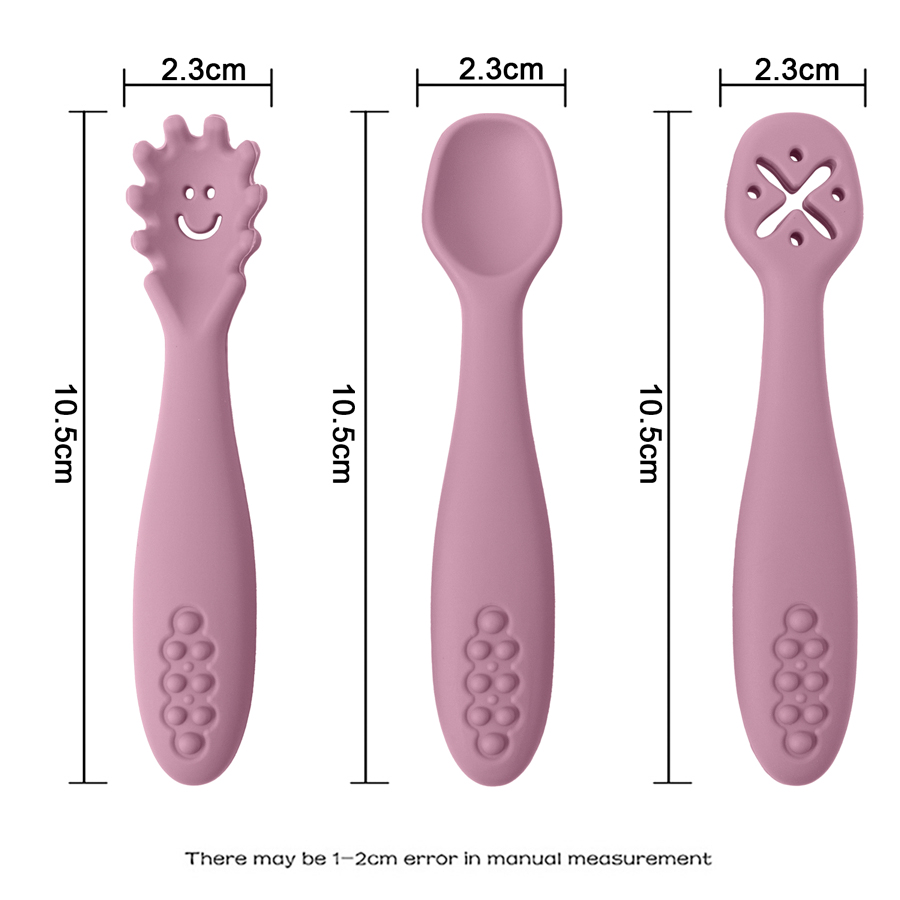 3PCS Silicone Spoon Fork For B - Baby Food Utensils Set recension och pris