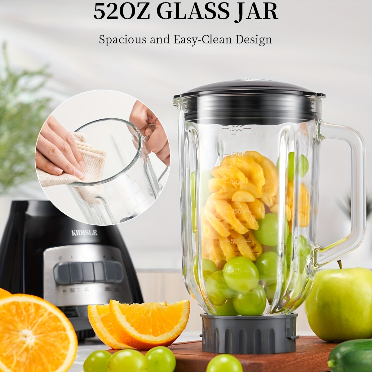 Smoothie Blender with 52 oz Gl - Baby Food Glass Jar recension och pris