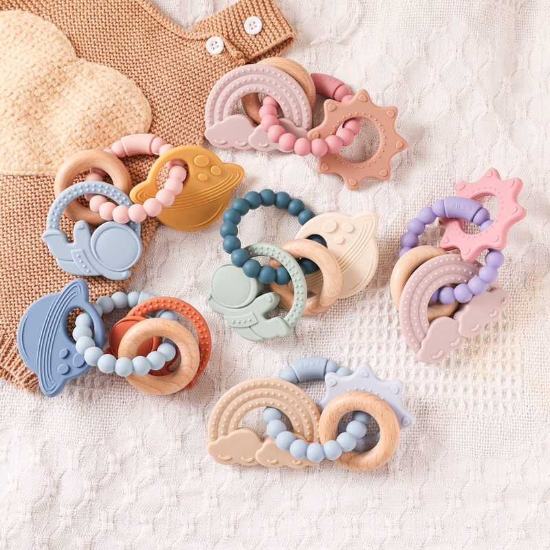 1pc Silicone Teether,Food Grad - Baby Food Name recension och pris