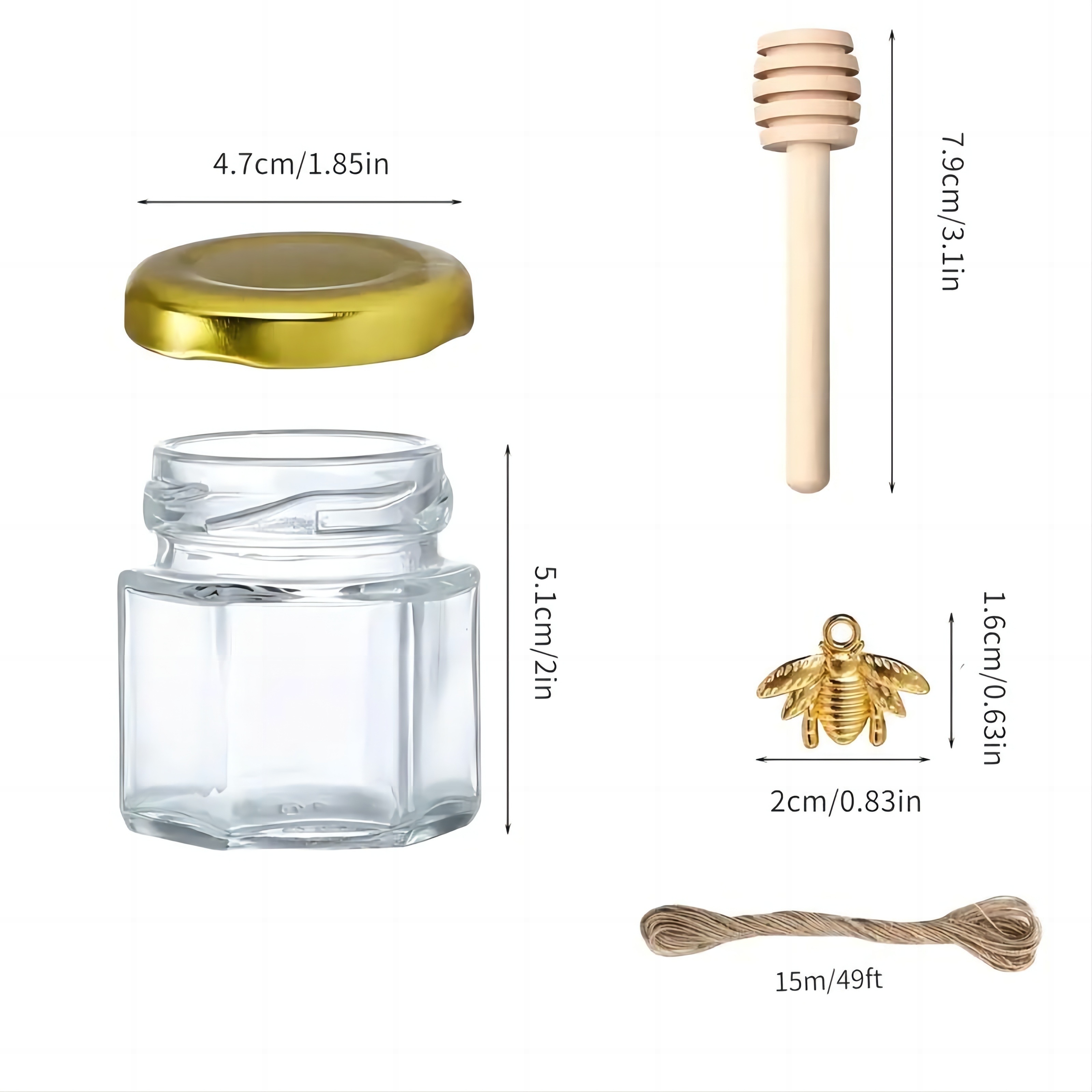 1.5 Oz Hexagon Mini Glass Hone - Baby Food Glass Jar recension och pris