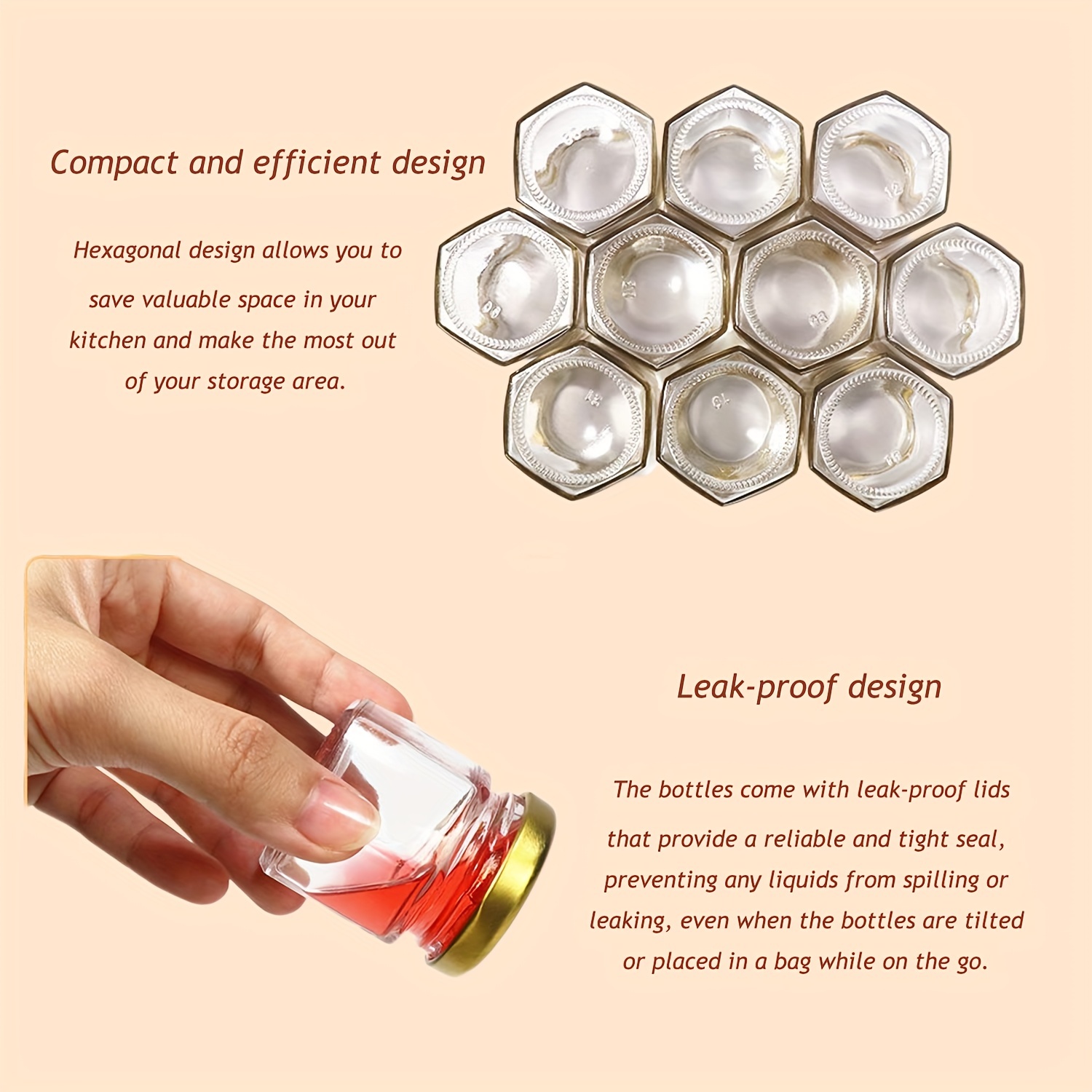 1.5 Oz Hexagon Mini Glass Hone - Baby Food Glass Jar recension och pris