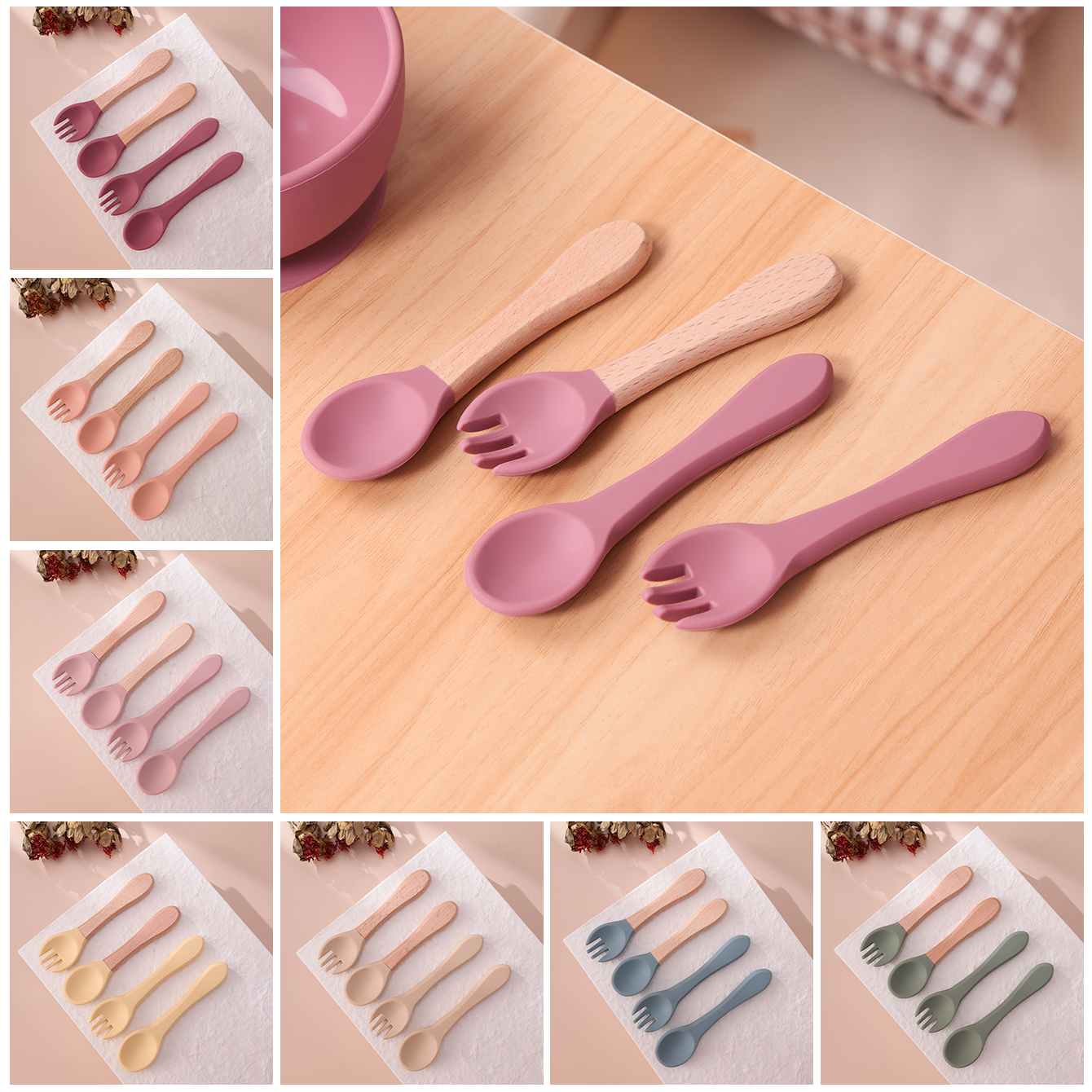 Color Kids 4PCS Silicone Baby  - Baby Food Utensils Set recension och pris