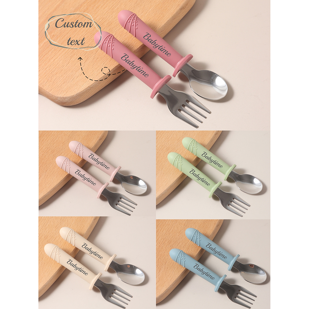 Custom Long Handle Silicone Sp - Baby Food Utensils Set recension och pris