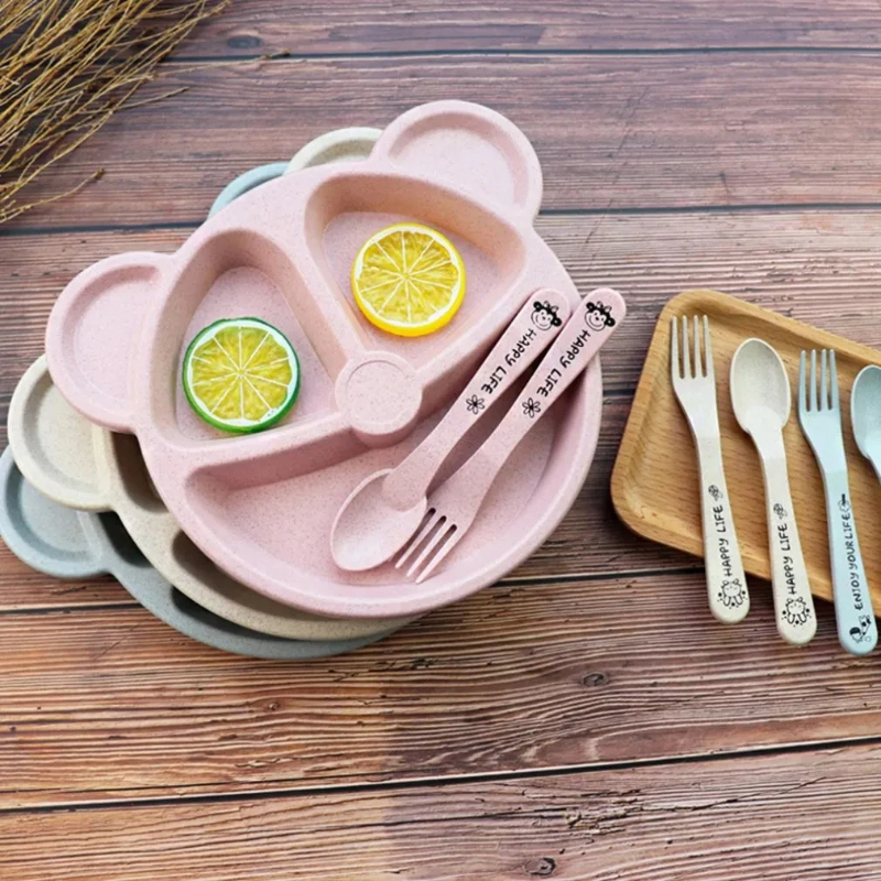 3Pcs/set Wheat Straw Baby Dish - Baby Food Menu recension och pris