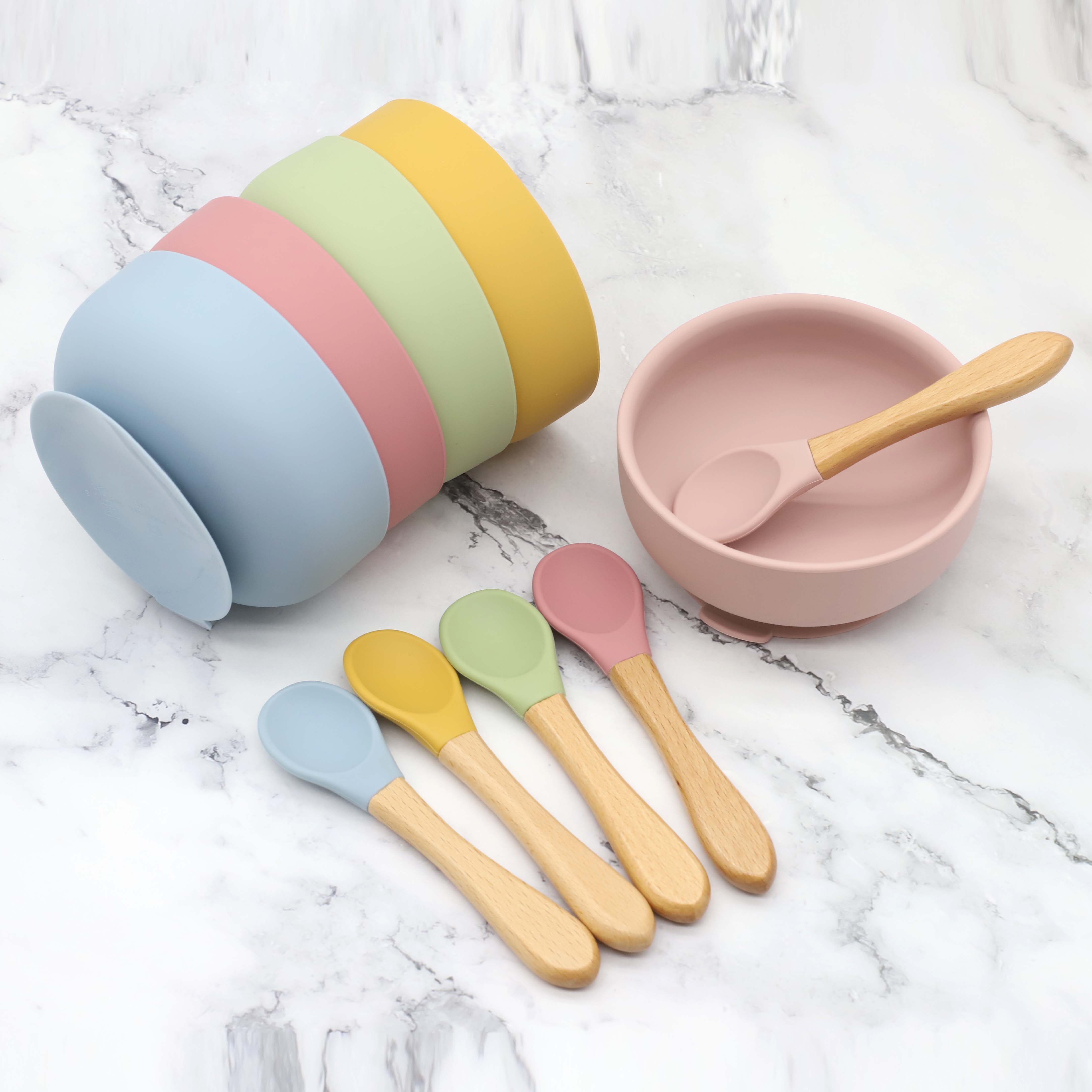 Silicone bowl with suction cup - Baby Food Utensils Set recension och pris