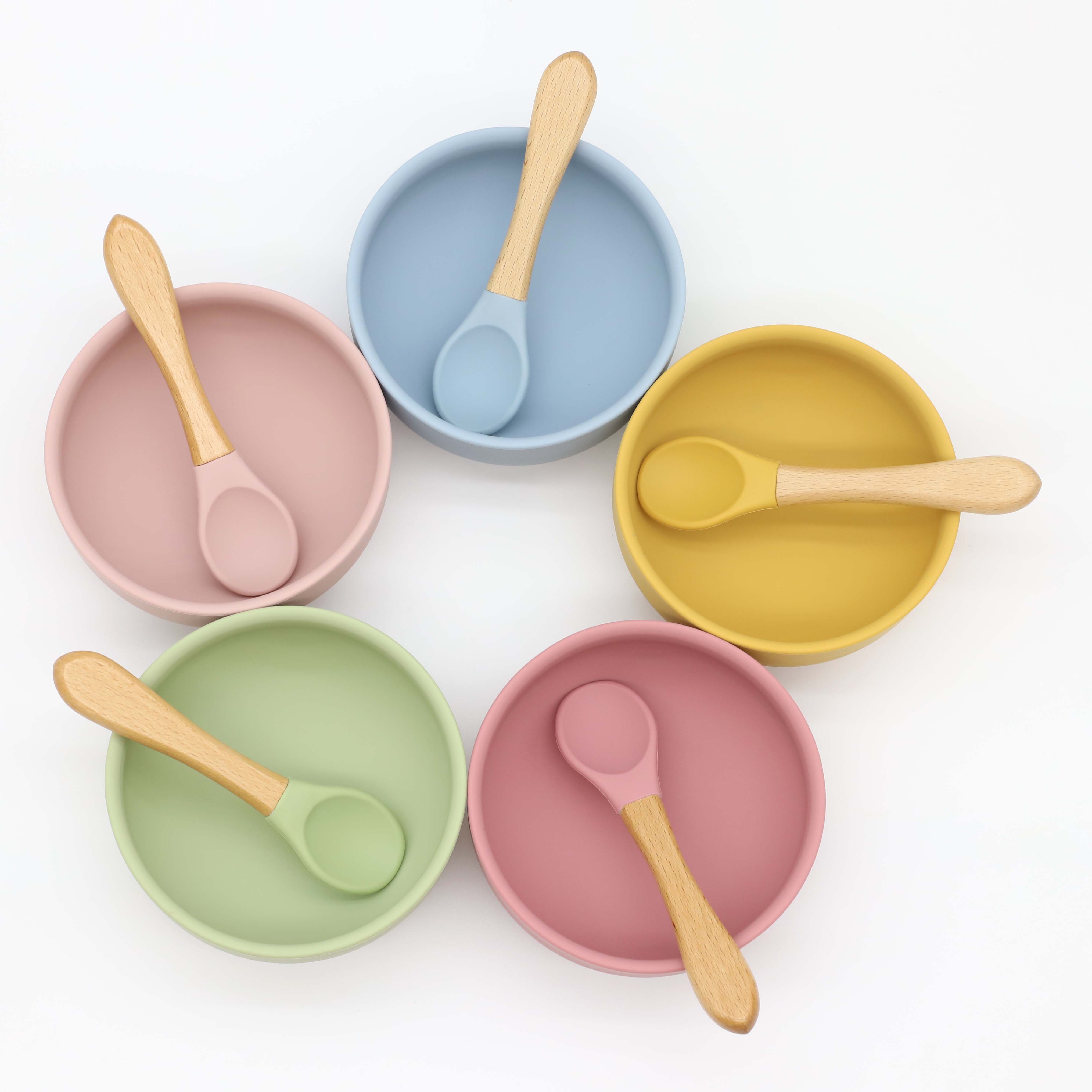 Silicone bowl with suction cup - Baby Food Utensils Set recension och pris
