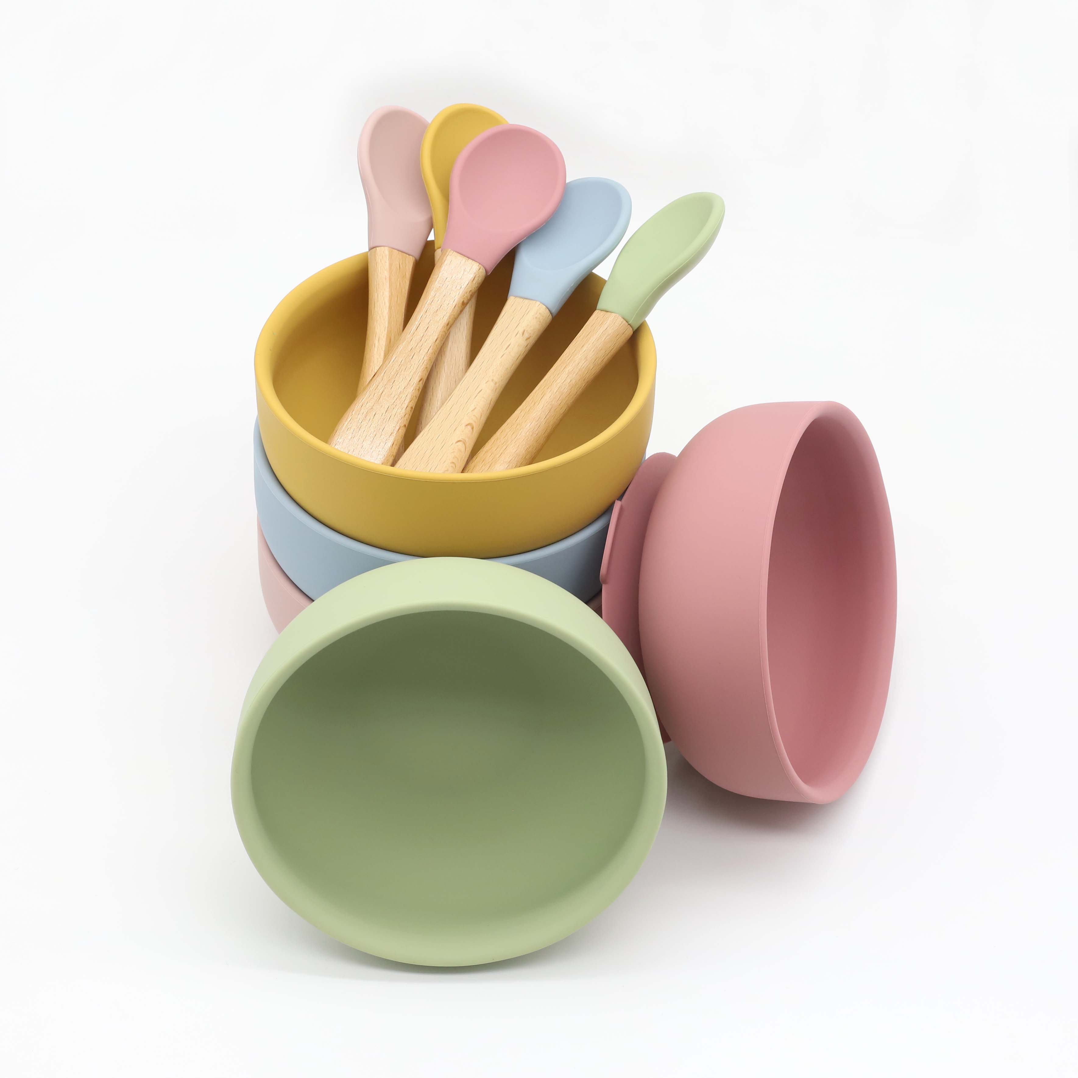 Silicone bowl with suction cup - Baby Food Utensils Set recension och pris