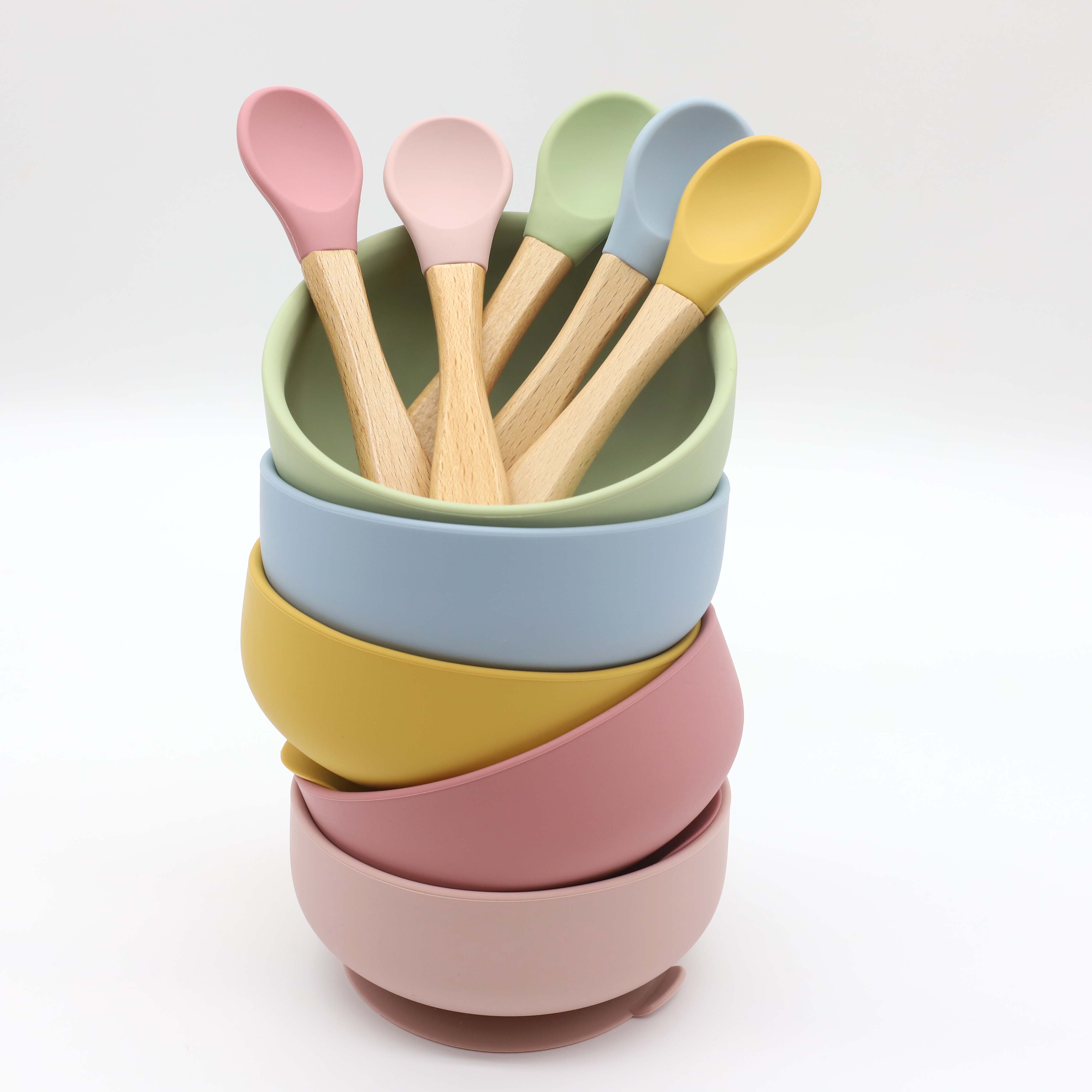 Silicone bowl with suction cup - Baby Food Utensils Set recension och pris
