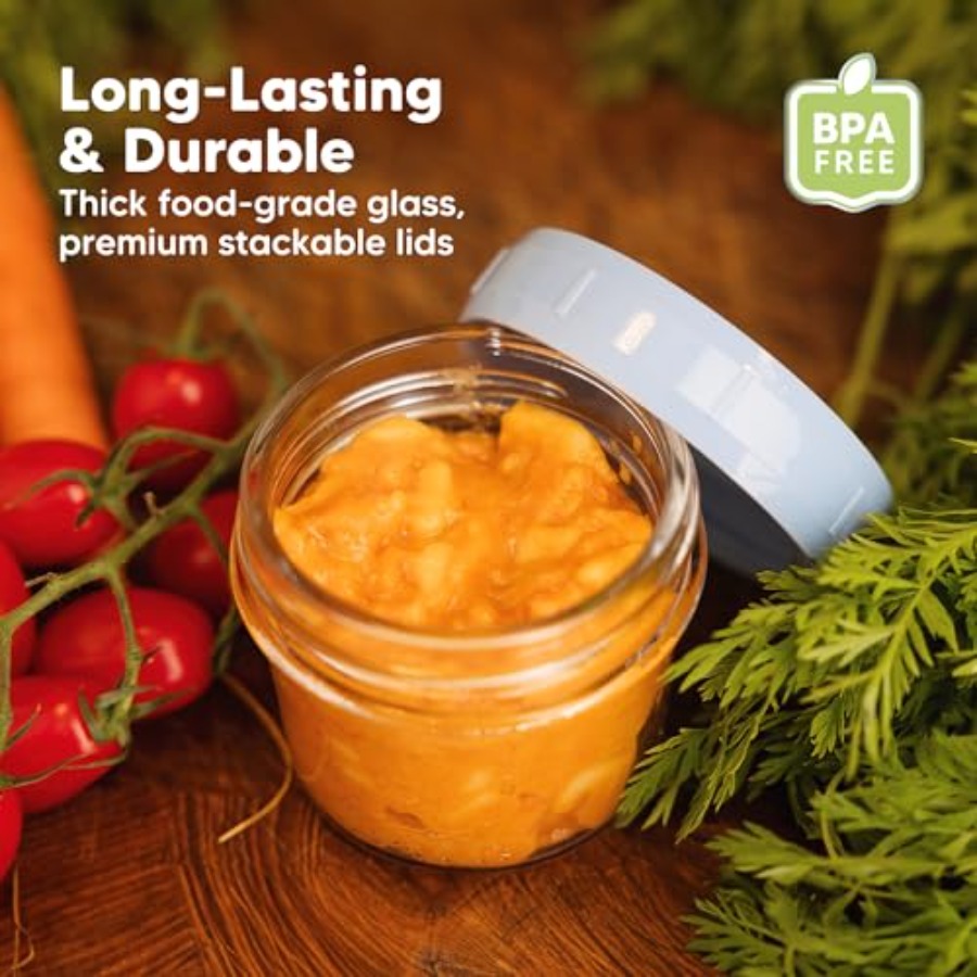 KeaBabies 6pk 4oz Glass Baby F - Baby Food Glass Jar recension och pris