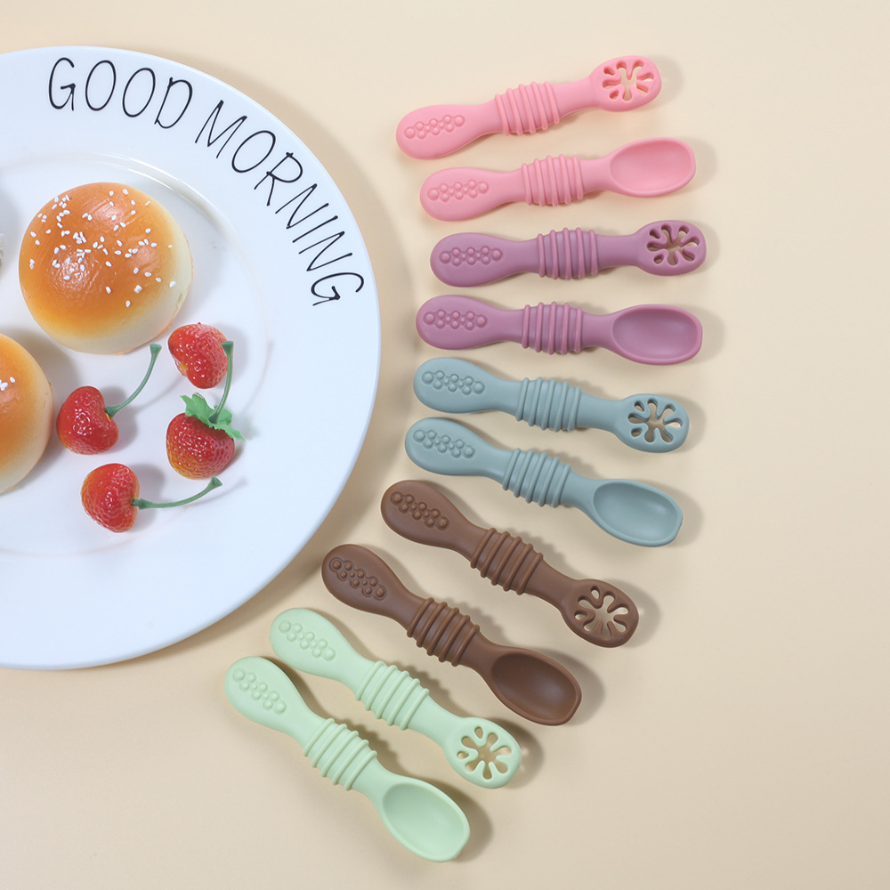 2PCS Cute Baby Learning Spoons - Baby Food Utensils Set recension och pris