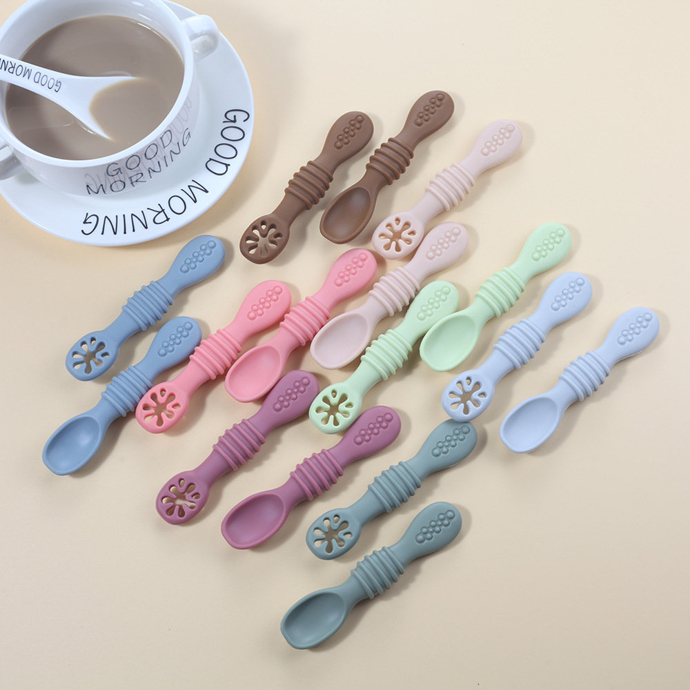 2PCS Cute Baby Learning Spoons - Baby Food Utensils Set recension och pris
