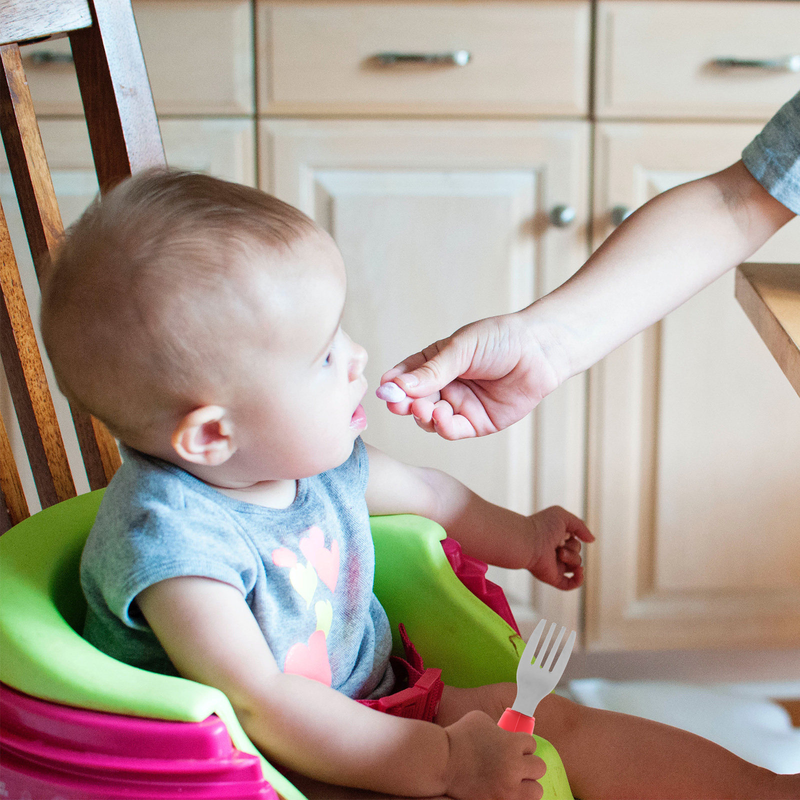 1Set Baby Feeding Utensils Sta - Self Feed Spoon recension och pris