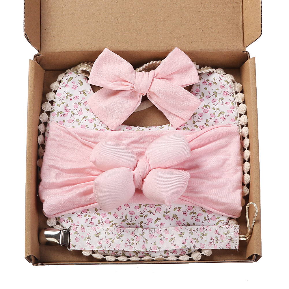4Pcs/Set Flower Print Baby Bib - Baby Food Grade recension och pris