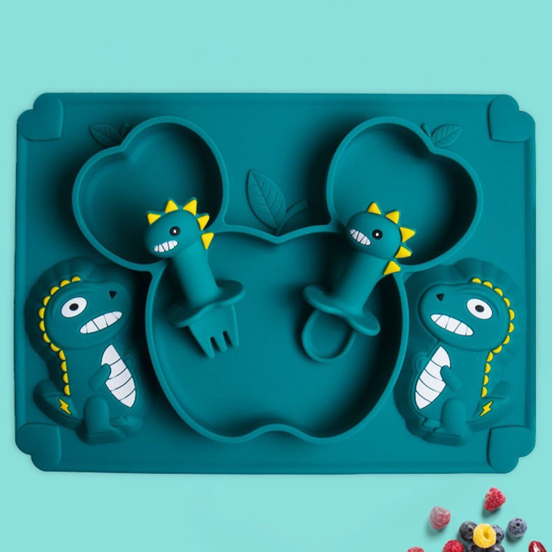 Baby Dinosaur Silicone Tablewa - Baby Food Utensils Set recension och pris