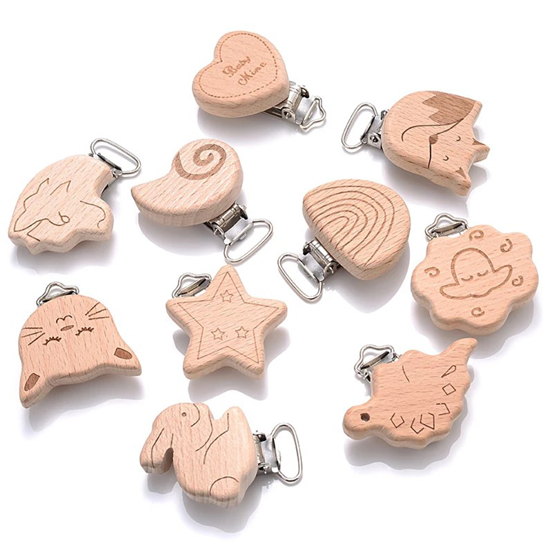 5Pcs Wooden Pacifier Clip Food - Baby Food Natural recension och pris