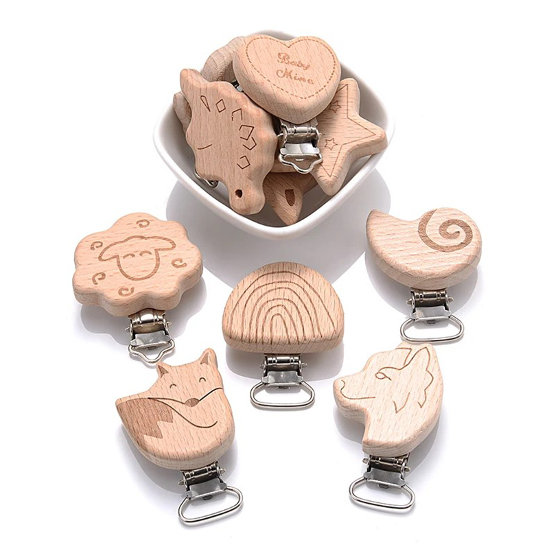 5Pcs Wooden Pacifier Clip Food - Baby Food Natural recension och pris