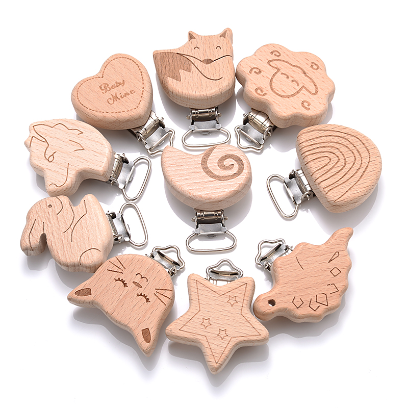 5Pcs Wooden Pacifier Clip Food - Baby Food Natural recension och pris
