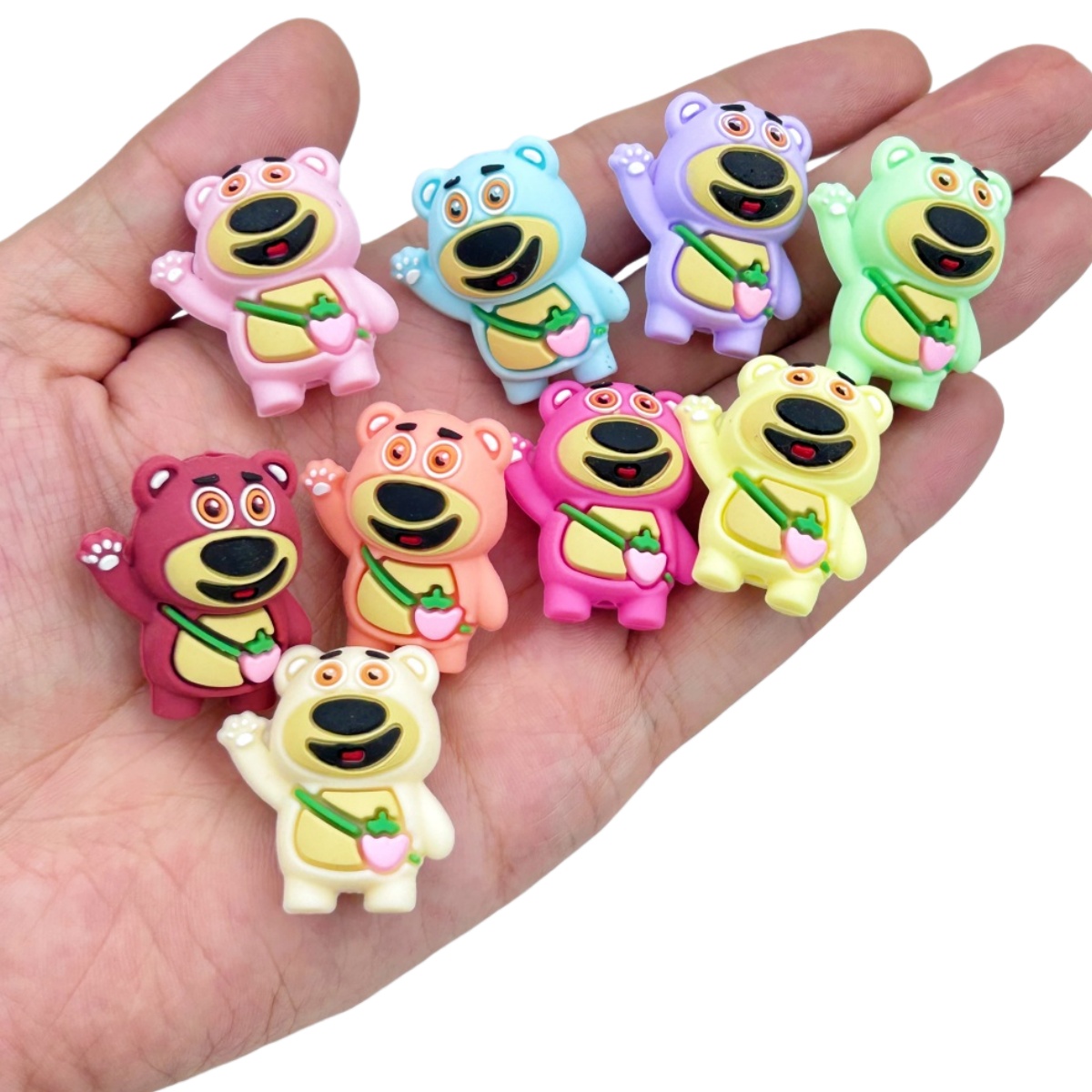 10PC 3D DIY Bear Silicone Bead - Baby Food Grade recension och pris